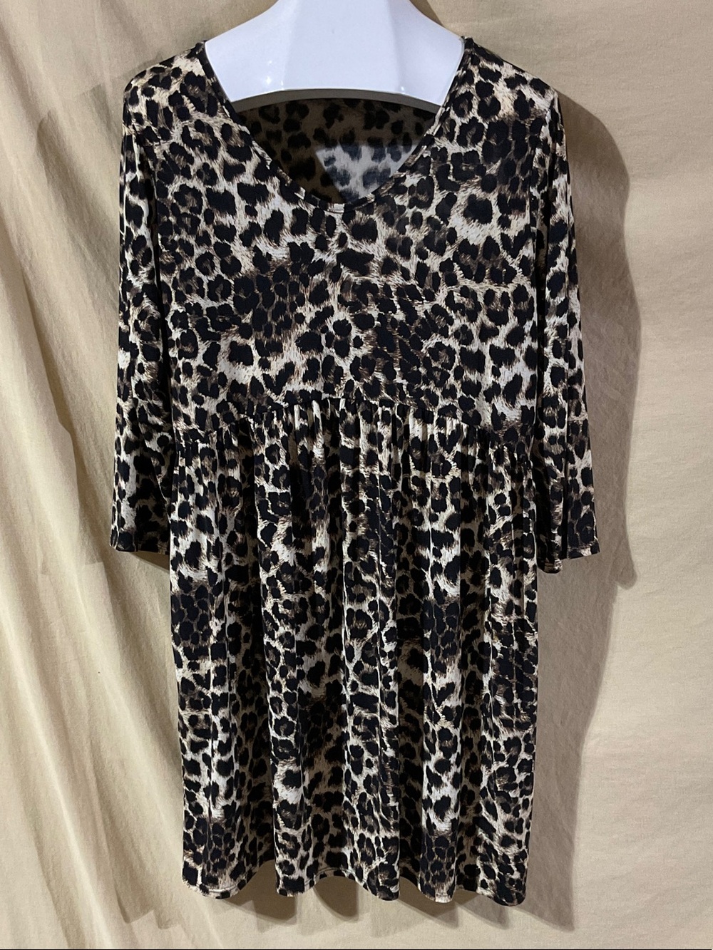 HEIMISH USA Size 2X Leopard Print Dress - Black and Cream